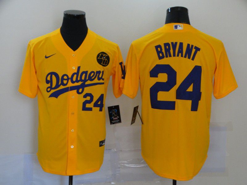 Men Los Angeles Dodgers #24 Bryant Yellow Game 2020 MLB Nike Jerseys